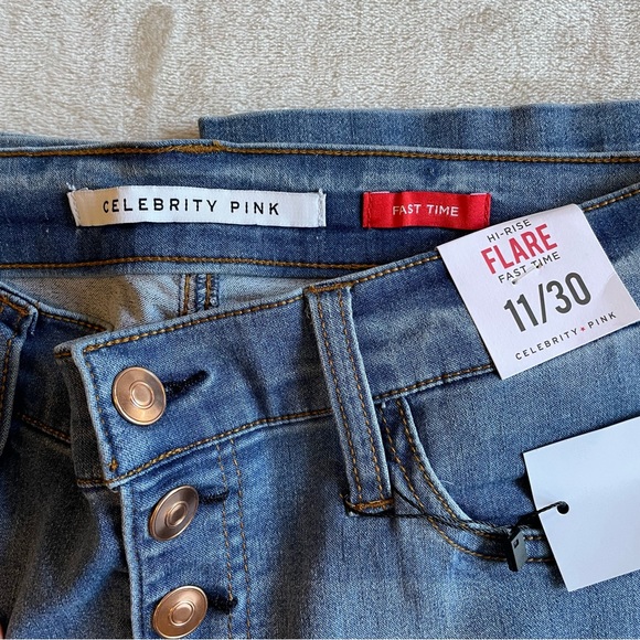 Celebrity Pink High Waist Flare Jeggings Size 11 - Picture 7 of 11